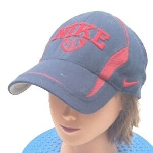 Nike Arc Vintage 90's Spellout Swoosh Check Logo On Side Hat Blue‎ Sz M
